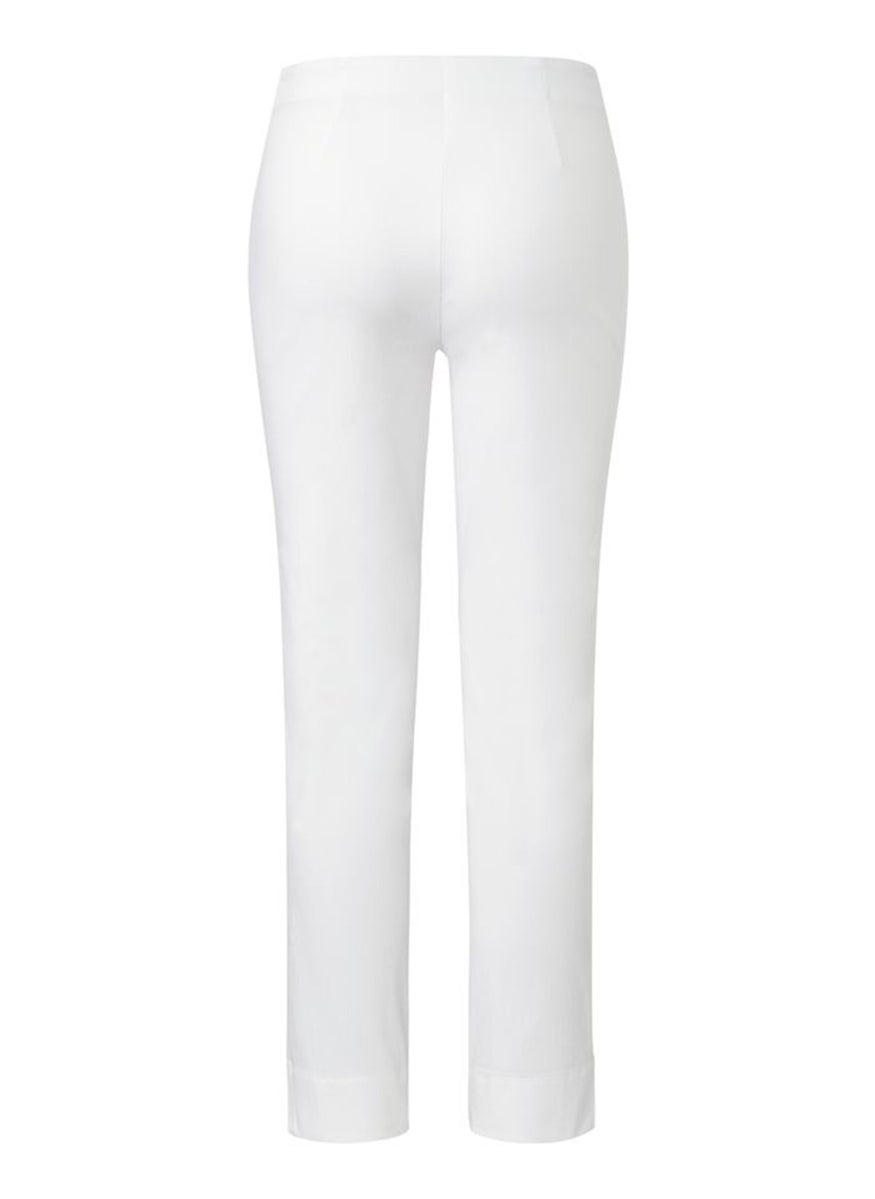 Tchibo Women Slim Fit Solid Chino Pants, White  - Image 3