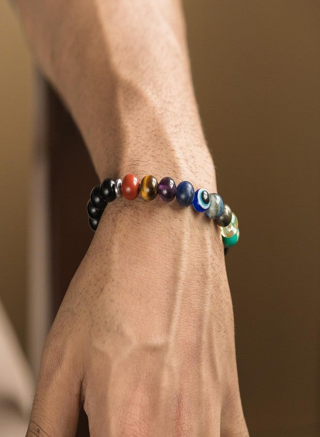 Mesmerize Super 9 Chakra Healing Bracelet with Pyrite and Evil Eye | Original Unisex Bracelet with Real Authentic Stones | Durable MagSnap 2 Magnetic Closure | Lab-Tested Certificate & 6-Month Warranty Included. - Image 3