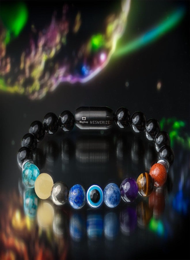 Mesmerize Super 9 Chakra Healing Bracelet with Pyrite and Evil Eye | Original Unisex Bracelet with Real Authentic Stones | Durable MagSnap 2 Magnetic Closure | Lab-Tested Certificate & 6-Month Warranty Included. - Image 2