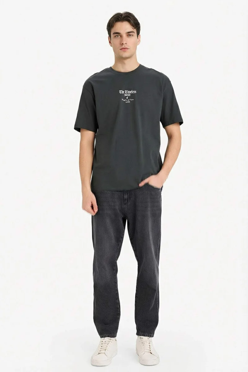 DeFacto Boxy Fit Crew Neck Short Sleeve T-Shirt