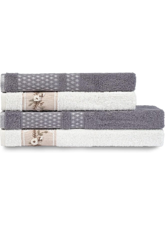 Safi Plus Turkish Towels 100% Genuine Luxury Cotton Bamboo 2 Large Bath Towels And 2 Hand Towels, Super Soft And Extra Absorbent - Image 3
