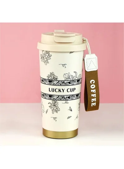 LITTLE SURPRISE BOX Black Floral Stainless Steel premium Insulated Detox Infuser Bottle with Tea and Fruit Infuser attachment, 520ml