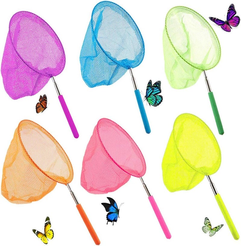 Shindel 6 Pack Bug Catcher for Kids, Kids Telescopic Butterfly Fishirng Nets, Extendable 32 Inch, for Outdoor Exploration, Science Projects, Bug Hunting, Fish Insect Ladybird - Image 1