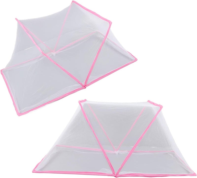 Baby Bed Net, Tent Foldable Portable Ventilate Summer Net, Bedroom for Kids Students Cots Cribs Cot (Roseate) - Image 5