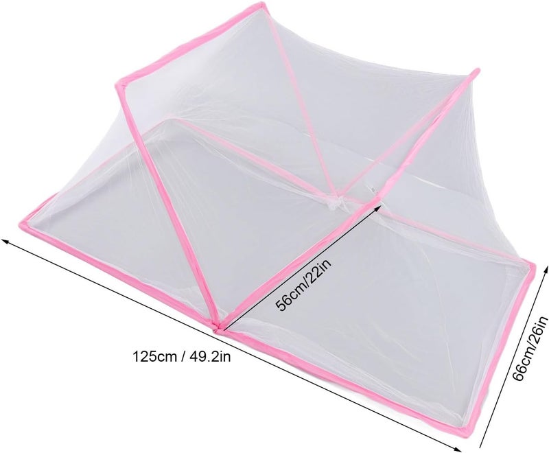 Baby Bed Net, Tent Foldable Portable Ventilate Summer Net, Bedroom for Kids Students Cots Cribs Cot (Roseate) - Image 4