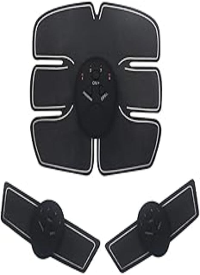 OR Electric Abdominal Arm Waist Muscle Toner Fitness Trainer Pad for Household Gym Training Weight Loss (Set of 3 Pieces) 