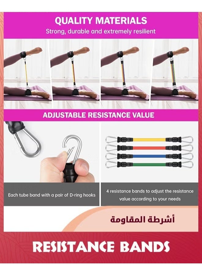 EETU Ankle Resistance Bands With Cuffs,4 Resistance Bands,Ankle Straps For Cable Machines Women,Glutes Work Out Equipment,Ankle Weights For Kickbacks Leg Glutes Hip Workout,Exercise Equipment - Image 5