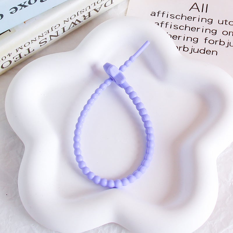 Colorful Star Silicone Cord Keychain DIY Jewelry Accessories Smoked clothes purple star -22cm