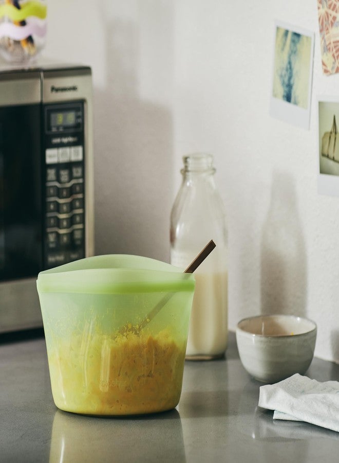 Stasher Premium Silicone Reusable Food Storage Bowl, Green, Microwave, Sous Vide, Dishwasher, Oven and Freezer Safe, BPA Free, Leak-free, Eco-friendly, 4-Cup Bowl - Image 2