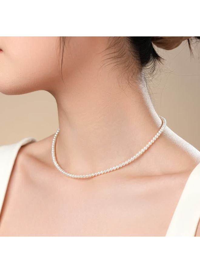 Dara 18k Gold Freshwater Pearl Necklace 3-4mm High Luster Entry-level Necklace For Women Versatile Birthday Gift Practical Present - Image 5