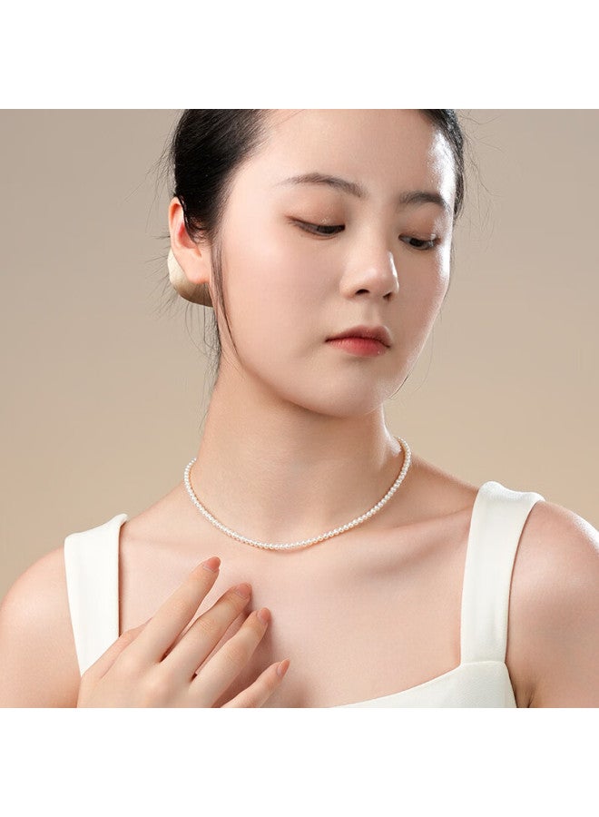 Dara 18k Gold Freshwater Pearl Necklace 3-4mm High Luster Entry-level Necklace For Women Versatile Birthday Gift Practical Present - Image 4