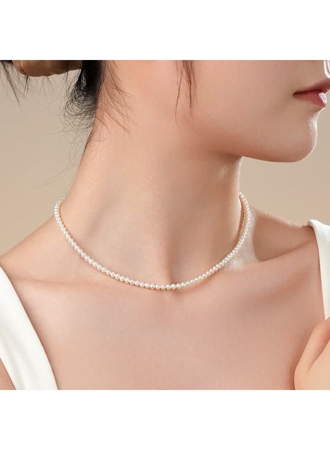 Dara 18k Gold Freshwater Pearl Necklace 3-4mm High Luster Entry-level Necklace For Women Versatile Birthday Gift Practical Present - Image 2