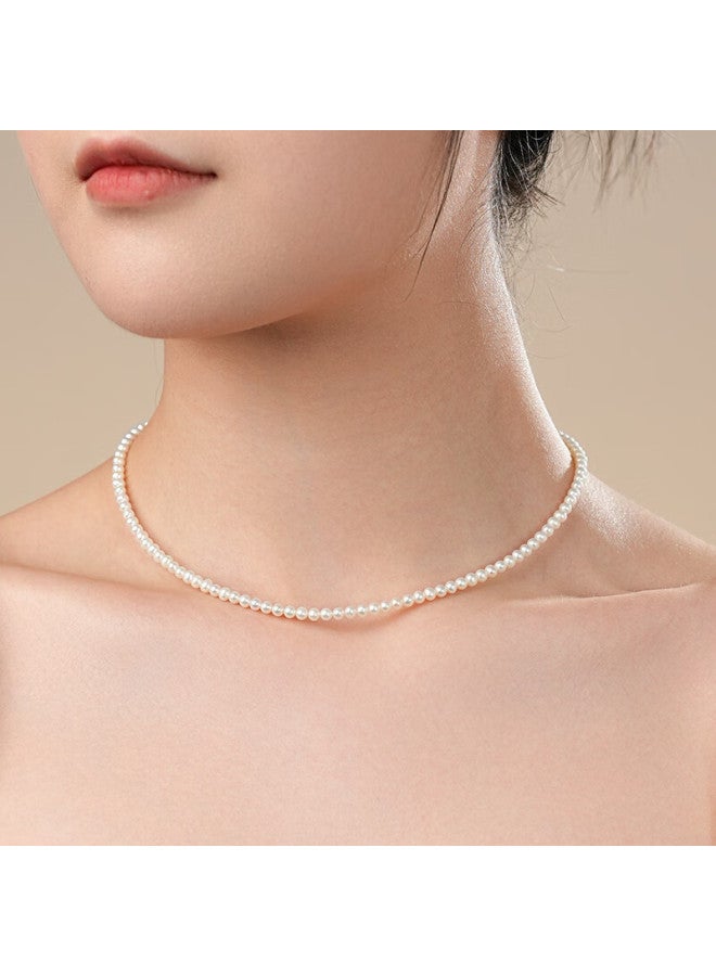 Dara 18k Gold Freshwater Pearl Necklace 3-4mm High Luster Entry-level Necklace For Women Versatile Birthday Gift Practical Present - Image 3
