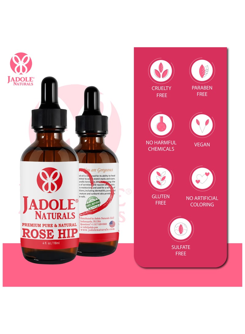 Jadole Naturals Organic Rosehip Seed Oil – 30ml, Good for Skin & Hair Growth - Image 5