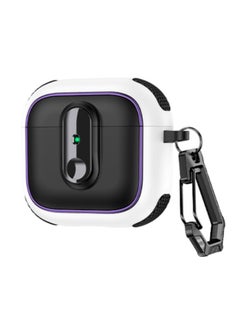 Suitable For Apple Airpods 4 Bluetooth Headphone Case Plating With Lock Switch Pro2 Anti-drop Protective Shell 3 Generations-Color:Black And White-Applicable Models:Airpods Pro