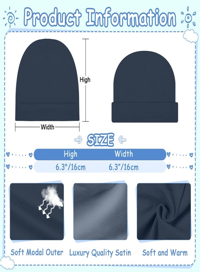 Cotwinter 6 Pcs Satin Lined Baby Newborn Hats Silk Satin Lined Beanie Toddler Hat for Hospital Infant Girls Boys 0-6 Months, Fresh Color, One Size - Image 3
