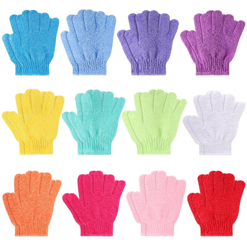 BTYMS 24 Pcs Shower Exfoliating Gloves Hand Exfoliating Glove Body Scrubber Loofah Washing Gloves for Shower, Spa, Massage and Body Scrubs, Dead Skin Cell Remover - Image 1