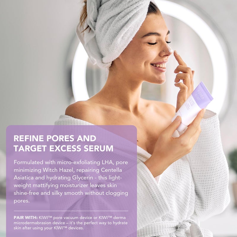 FOREO KIWI Oil Control Mattifying Moisturizer- Aftercare for Microdermabrasion Machine & Blackhead Extractor Pore Vacuum Skincare Tools- Oily skin with Acne- Dermatologist tested- Vegan, 1.35 Oz - Image 4