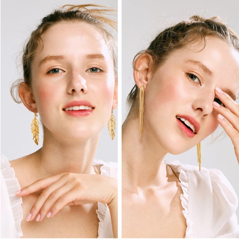 Funtopia Gold Dangle Earrings, 68 Pairs Multipack, Fashion Statement Earrings for Women - Image 3