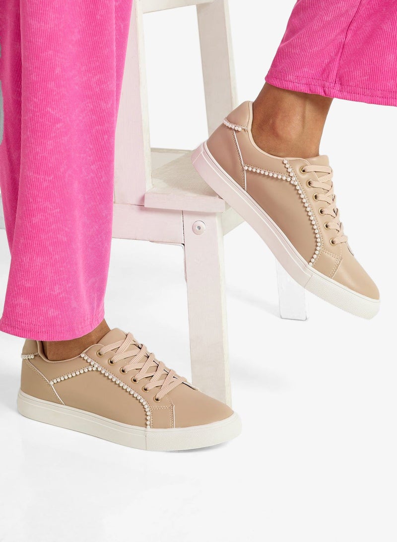 Ginger Pearl Detail Sneakers - Image 5