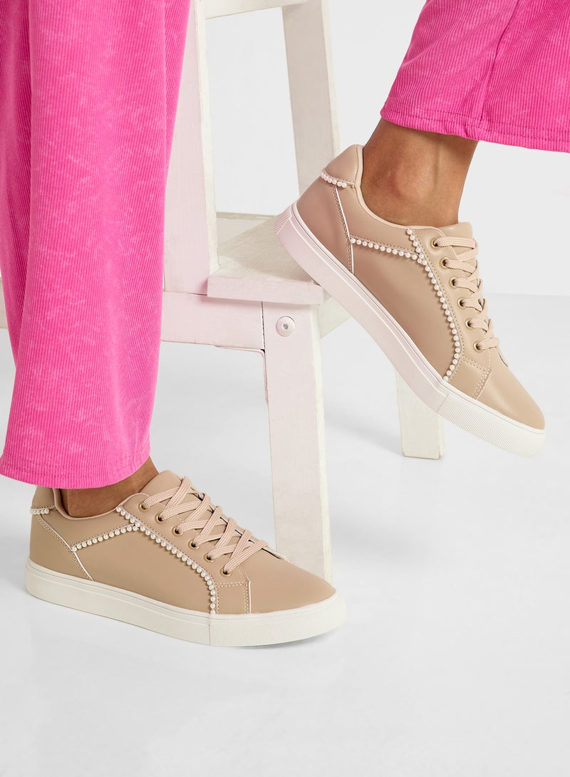 Ginger Pearl Detail Sneakers  - Image 5