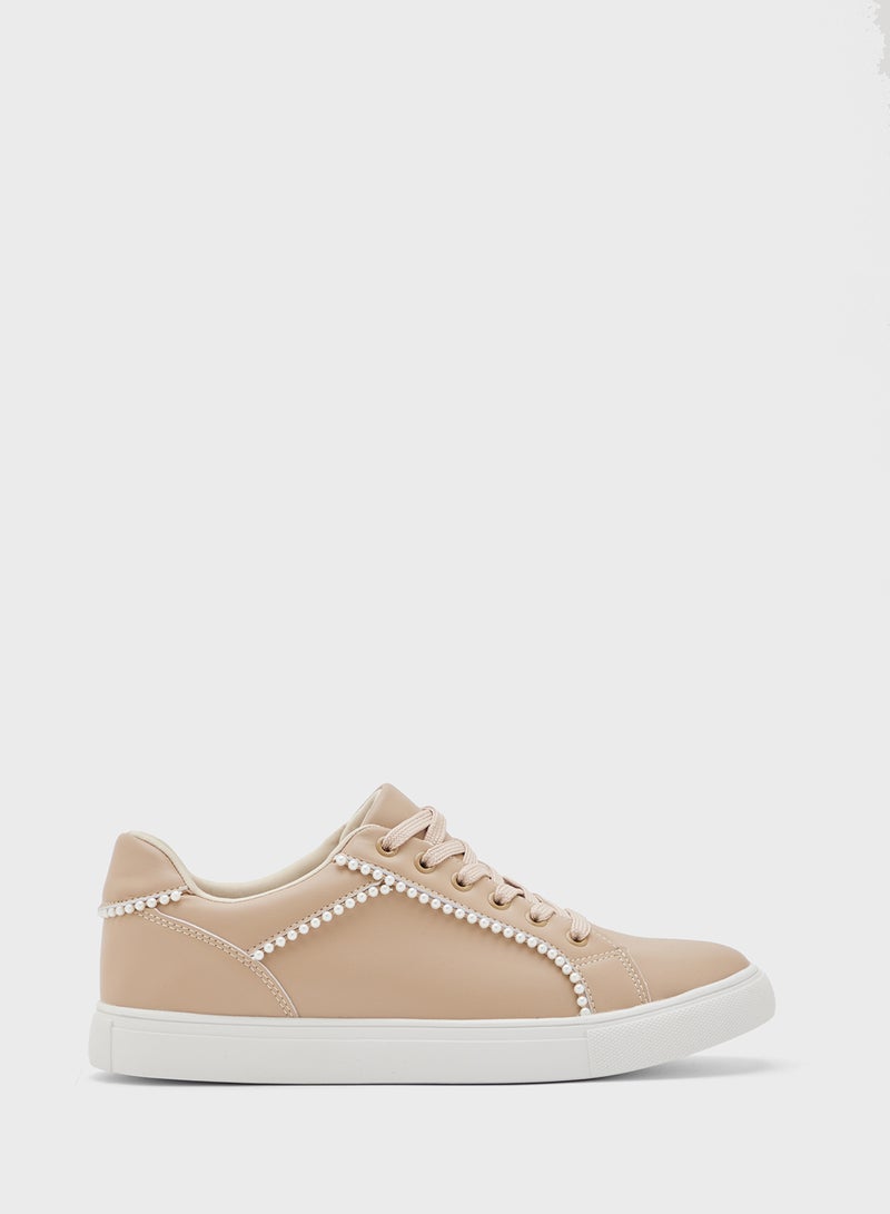 Ginger Pearl Detail Sneakers  - Image 1