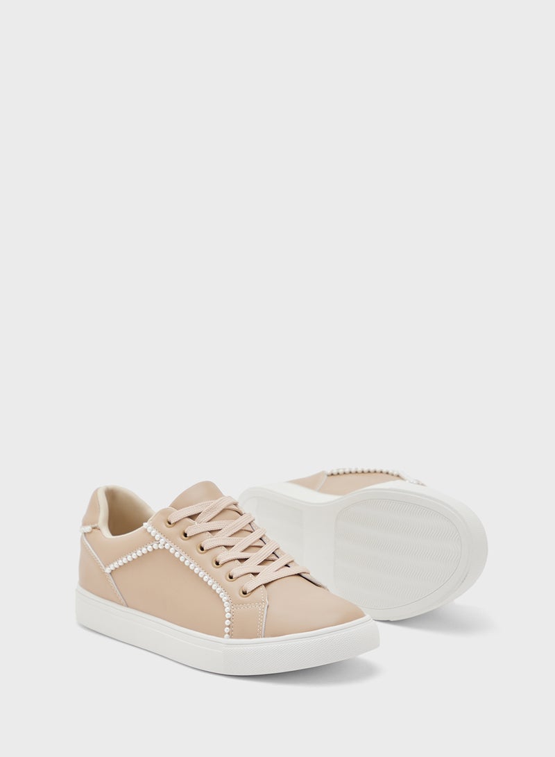 Ginger Pearl Detail Sneakers  - Image 3
