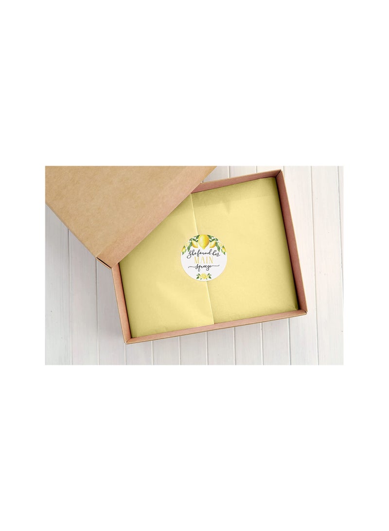 Round sticker, 50 lemon-themed gift stickers, printed with beautiful phrases, two different shapes, 25 of each design, size 5 cm, for gift wrapping for engagement parties, weddings, Valentine’s DAY - Image 2