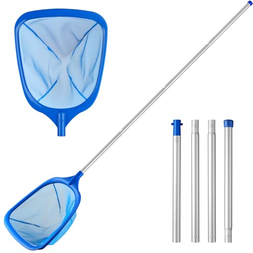 Tavaleu Pool Skimmer Net, Deep Pool Leaf Net with Reinforced Frame, Large Capacity Rake Net for Cleaning, Debris Pickup Removal - Image 1