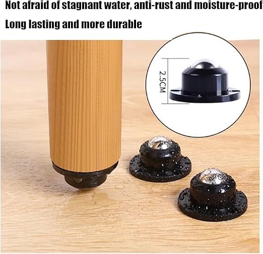 JAMBUVANTI 4pcs Caster Wheel Self Adhesive Caster Wheel 360 Swivel Wheels for Furniture Small Appliance DIY Modification Moving Table Heavy Duty Caster Wheels 200Kg Loading Capacity Black 4 - Image 5