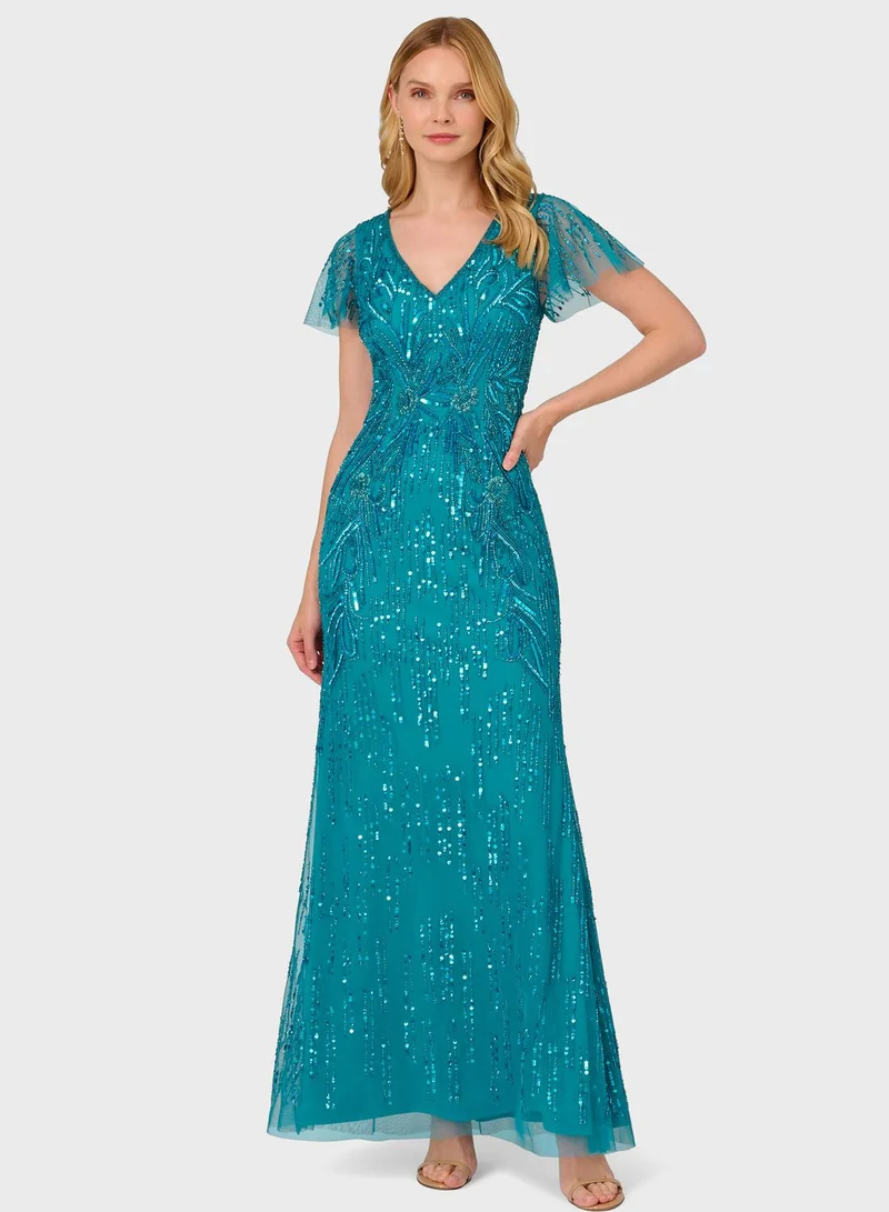 Adrianna Papell Sequin Evening Dress