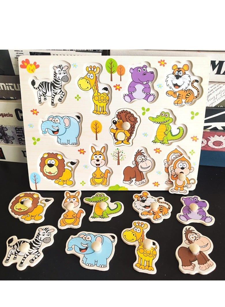 Wooden Animal Educational Toy 30x1x22centimeter，Animal Dinosaur Insect Educational Preschool Matching Toy Toddlers Ages 1 2 3 4, Motor Skill Early Learning Gift for Birthday - Image 2