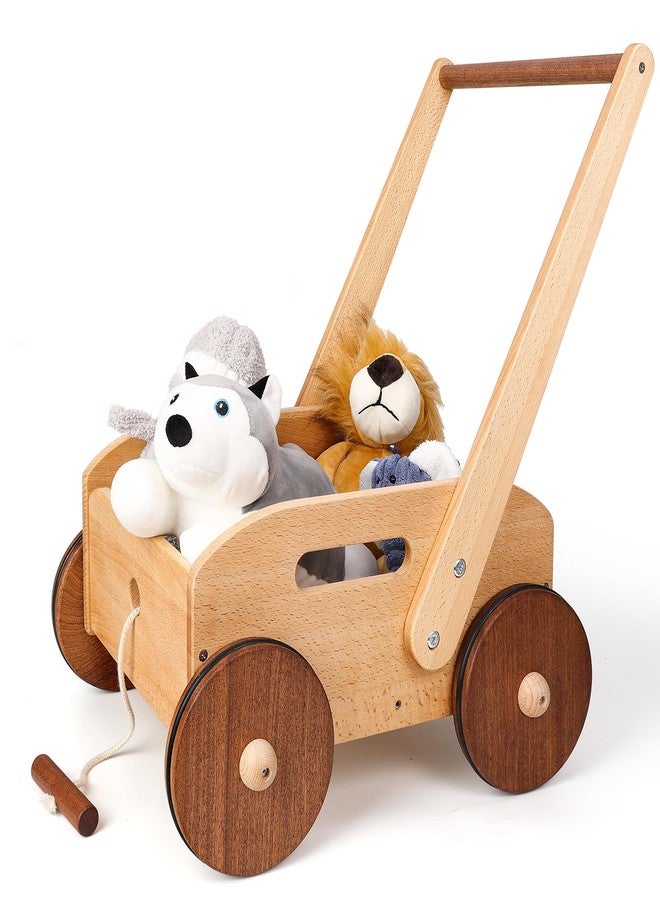 Woodtoe Wooden Baby Walker, Adjustable Speed Baby Push Walker, Montessori Push Toys for Babies Learning to Walk, Educational Walking Toys Gift for Toddler Boys Girls 1 2 3 Years Old - Image 1