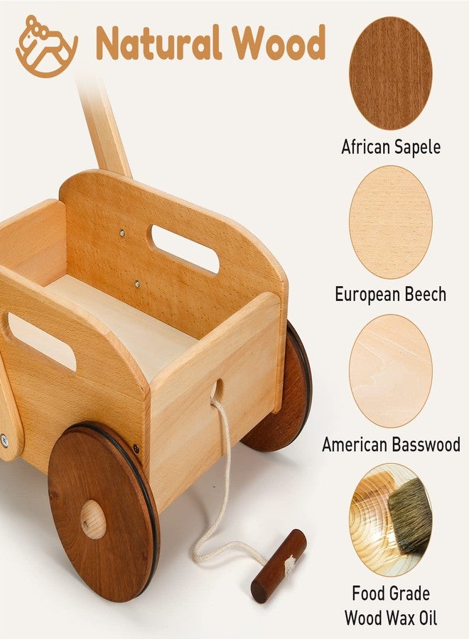 Woodtoe Wooden Baby Walker, Adjustable Speed Baby Push Walker, Montessori Push Toys for Babies Learning to Walk, Educational Walking Toys Gift for Toddler Boys Girls 1 2 3 Years Old - Image 5