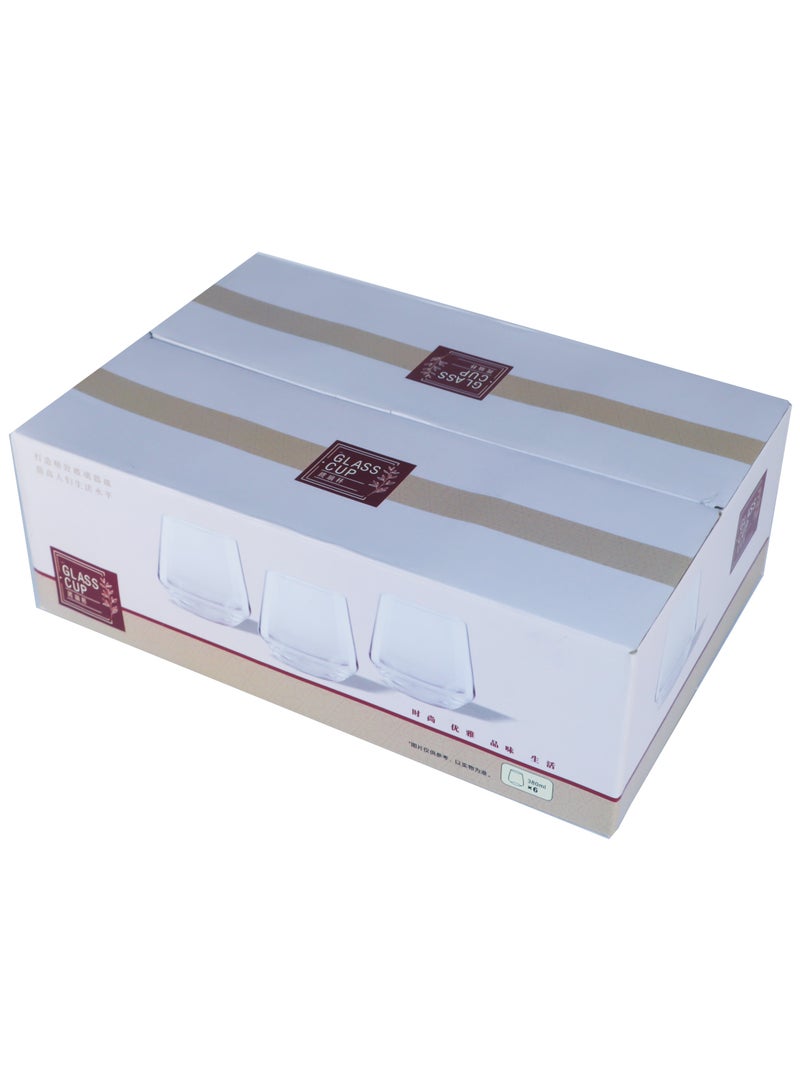 طقم كؤوس شرب متعددة الاستخدامات مكون من 6 قطع، 380 مل | أكواب زجاجية واضحة ذات قاعدة ثقيلة للماء، والعصائر، والمشروبات الغازية، والكوكتيلات | أدوات شرب عصرية للاستخدام اليومي - Image 3