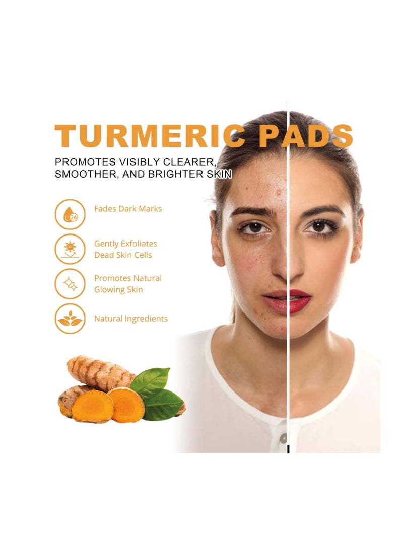 SYOSI 55PCS Turmeric Kojic Acid Cleansing Pads, Kojic Acid And Turmeric Pads for Unclog Pores, Dark Spots, Dull Skin, Helps Balance Skin Oil And Water - Turmeric Face Exfoliating Pads - Deep Clean Pores - Image 3