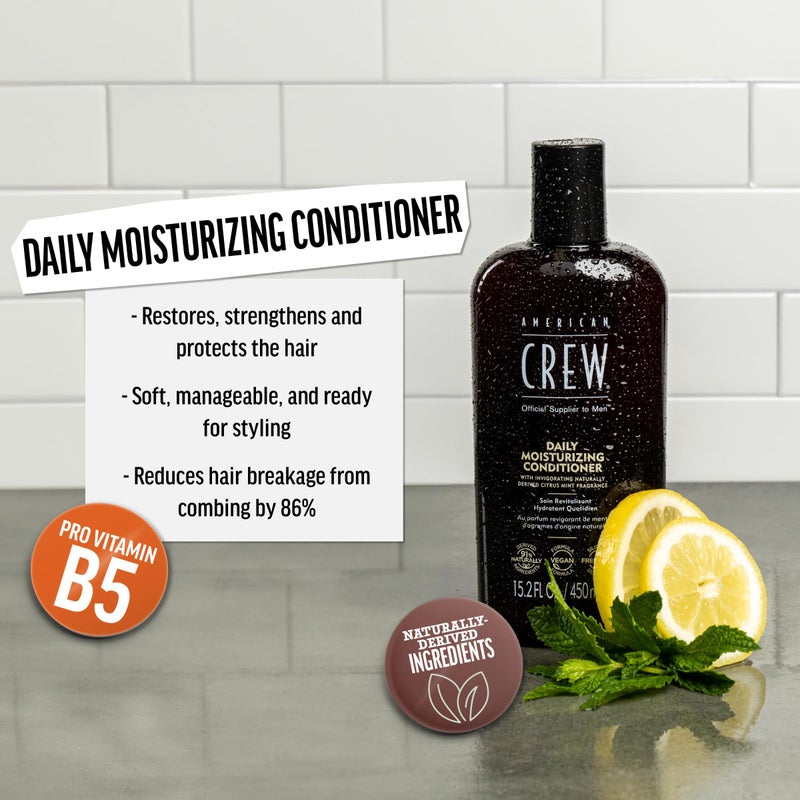 American Crew Conditioner for Men by American Crew, Daily Moisturizer, Naturally Derived, Vegan Formula, Hair Care Gift for Him, Citrus Mint Fragrance, 33.8 fl oz - Image 2