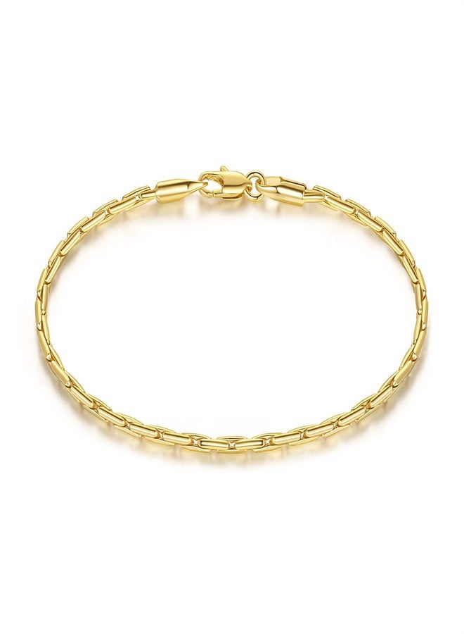 CISSIEPERAL 14K Gold Bracelets for Women Gold Bracelets for Women Delicate Link Chain Bracelet for Men Available in 5 Sizes (6.5, 7, 7.5, 8, 8.5in) - Image 1