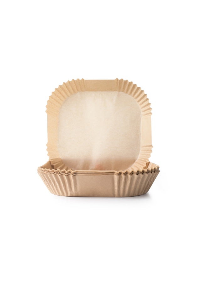 ibili صينية هوائية ورقية قابلة للتصرف مربعة 20 سم 50 قطعة، غير لاصقة، مقاومة للماء، تتحمل الحرارة حتى 230º، مغلفة بسليكون مقاوم للدهون، آمنة للاستخدام في الميكروويف، تحافظ على نظافة المقلاة، ملحق صحي لطهي الطعام في المقلاة الهوائية. - Image 1