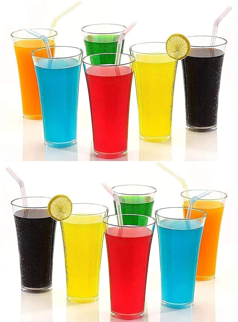 Limbjal Plastic Transparent Glass Set ABS Poly Carbonate Unbreakable Set 12 Pieces Clear 12 Pcs Plastic Design Stylish Glass GlassJuice GlassBeer GlassWine Glass300MLPack of 12 - Image 1