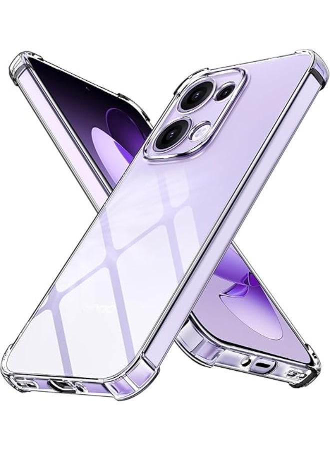 Case Compatible with OPPO Reno 13 5G, Cover Silicone Transparent TPU Gorilla Anti-shock Protector Camera Shockproof Corners - Clear