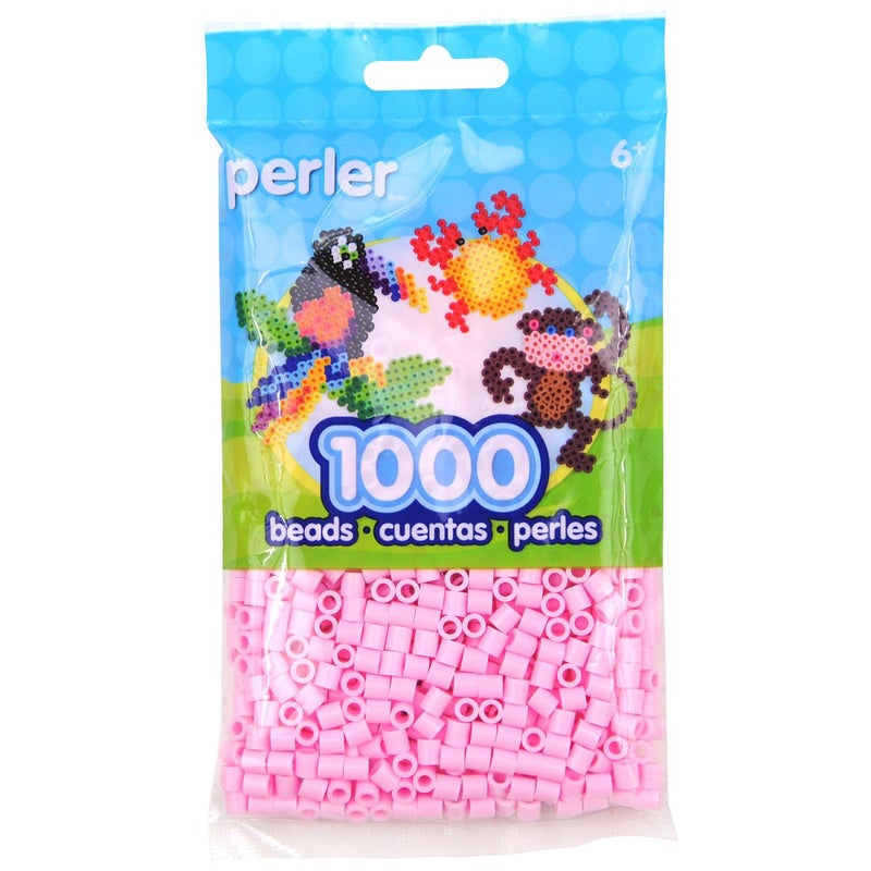 Perler خرز بيرلر الملون للأنشطة الحرفية، 1000 قطعة، وردي فاتح، صغير - Image 2