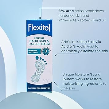Flexitol Rescue Hard Skin and Callus Balm Foot Cream for Visible Results in 3 Days Exfoliates Dry Hard Feet Clinically Proven to Soften Feet 22 Percent Urea Suitable for Diabetics 56g - Image 3