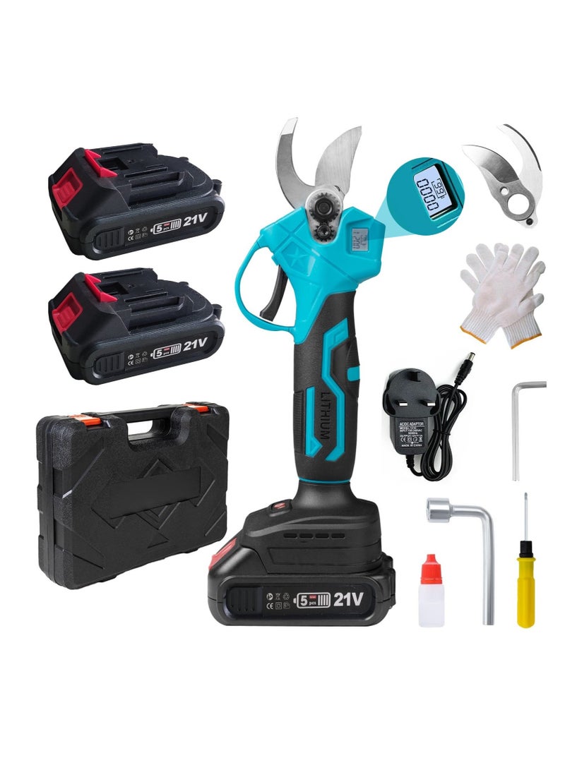21V Electric Pruning Shears, Pruning shears for gardening,Cutter Gardening Scissors, With 2Pcs 2.0Ah Battery,1 Charger Included & Blades Set,1.2 Inch(30MM) - Image 1