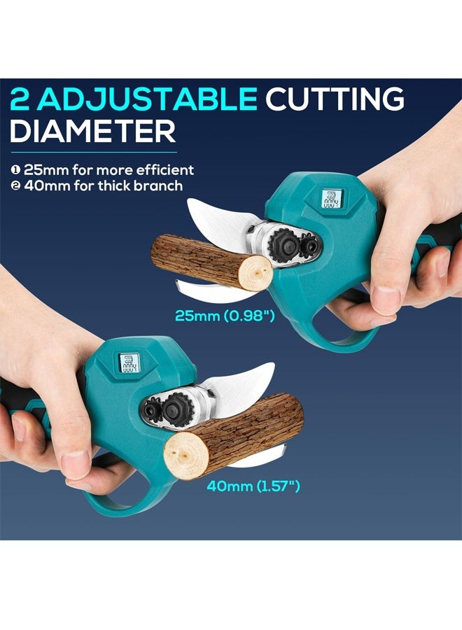 21V Electric Pruning Shears, Pruning shears for gardening,Cutter Gardening Scissors, With 2Pcs 2.0Ah Battery,1 Charger Included & Blades Set,1.2 Inch(30MM) - Image 2
