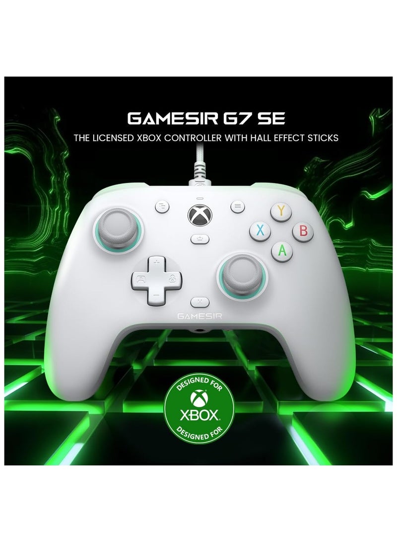 جيم سير جهاز تحكم ألعاب كلاسيكي GameSir G7se سلكي لجهاز Xbox Series X/S، Xbox One، ويندوز 10/11، توصيل ولعب مع عصي تحكم بتقنية Hall/زناد Hall باللون الأبيض - Image 2