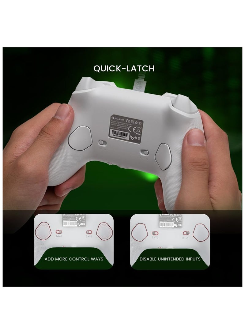 جيم سير جهاز تحكم ألعاب كلاسيكي GameSir G7se سلكي لجهاز Xbox Series X/S، Xbox One، ويندوز 10/11، توصيل ولعب مع عصي تحكم بتقنية Hall/زناد Hall باللون الأبيض - Image 4