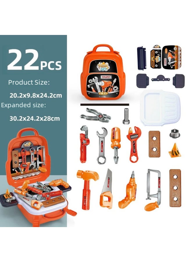 Children's Backpack Toy Tool Kit Repair Educational Boys Play House Maintenance Tools Set Disassembly Assembly Learning-Specifications:Three-in-One Tool Crossbody Bag  - Image 3