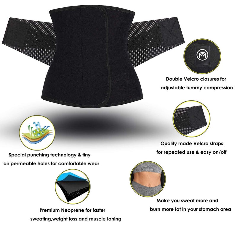 Moolida Waist Trainer Belt for Women Waist Trimmer Workout Fitness Back Support Belts Back Brace (Black,X-Large) - Image 5