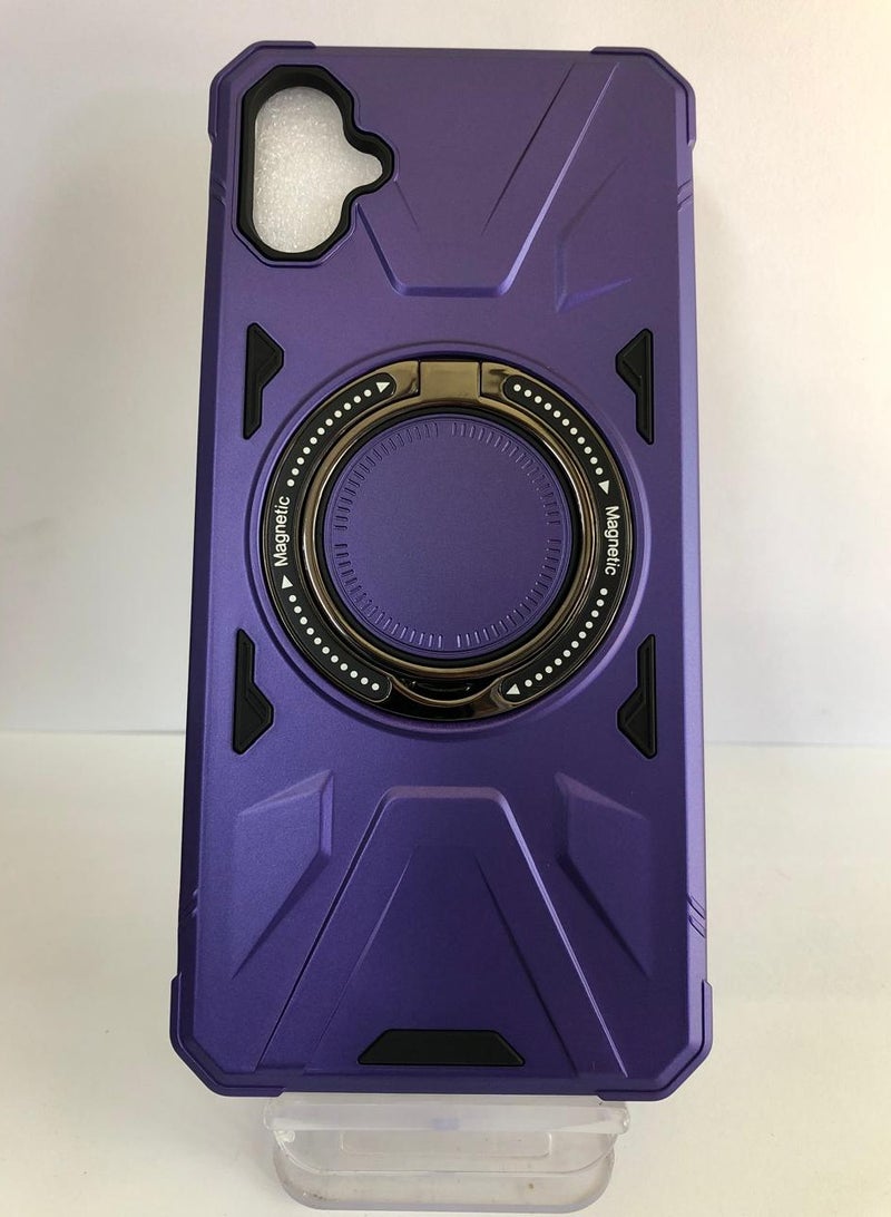 شيلد ايجيبت لهاتف سامسونج جالاكسي اية 05 (Samsung Galaxy A05) جراب هاتف مغناطيسية مقاومة للصدمات من ماج سيف مع حامل حلقي - (بنفسجى)
